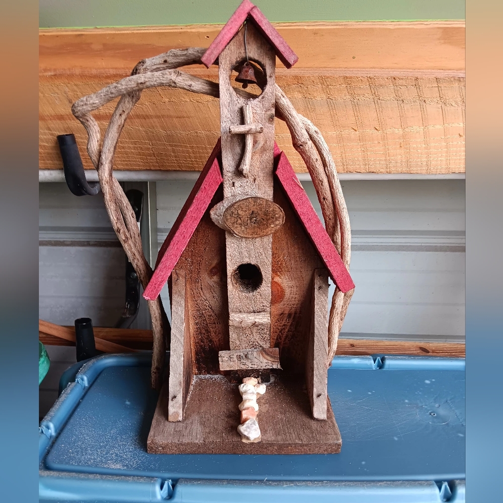 Craved Wooden Bird House